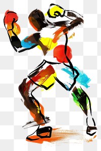 PNG Boxing man illustration art expression.