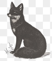 PNG Fox illustration wildlife black.