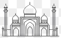 PNG Golden line art mosque architecture illustration minimalist.