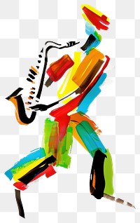 PNG Playing a saxophone illustration music art expression.