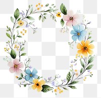 PNG Simple acryliccolor wildflowers pastel wreath art.