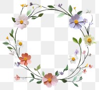 PNG Simple acryliccolor wildflowers wreath pastel colors.