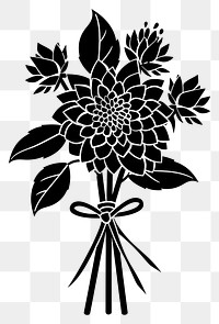 PNG Dahlia silhouette flower graphics.