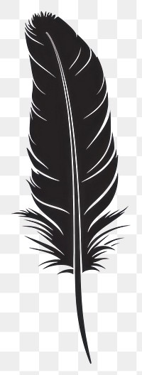 PNG Feather silhouette black illustration.