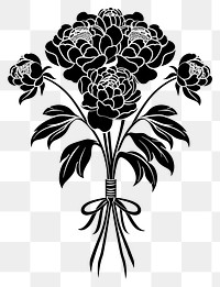 PNG Peonies Flower Bouquet silhouette drawing flowers.