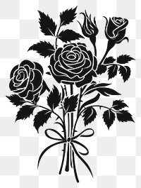 PNG Rose Flower Bouquet silhouette drawing bouquet.