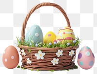 PNG Basket of four eggs easter illustration celebration.