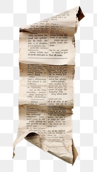 PNG Torn piece of Newpaper newspaper document vintage.