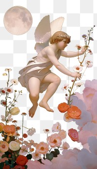 PNG Valentines mobile wallpaper flowers night cupid.