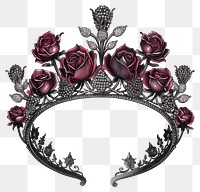 PNG Diamond roses crown illustration jewelry vintage.