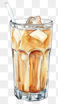 PNG Milk tea glass drink illustration.