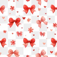 PNG Coquette Bows pattern illustration flower.