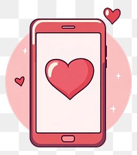 PNG Phone and floating heart illustration communication electronics.