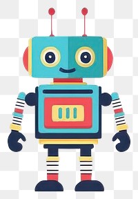 PNG Illustration of robot character colorful friendly.