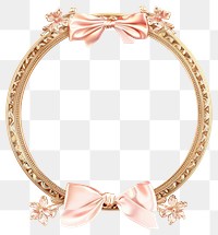 PNG Coquette gold ribbon frame photo round accessories.