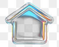 PNG Glass home icon transparent symbol light.