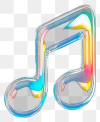 PNG Music note icon glass illustration colorful.