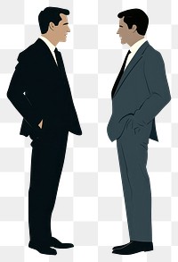 PNG Two businessmen standing and talking suit communication professional.