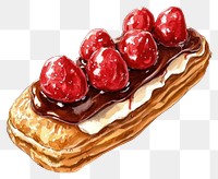 PNG Dessert illustration pastry éclair.