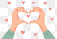 PNG Hands forming a heart illustration background symbol.