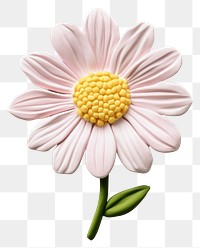 PNG Pink daisy flower clay handcrafted.