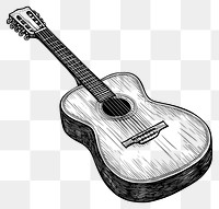 PNG Guitar black white illustration.