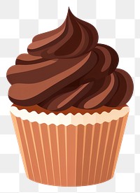 PNG Chocolate cupcake illustration dessert art.