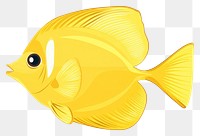 PNG Yellow tang fish illustration marine ocean.