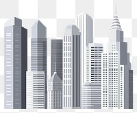 PNG Grey skyscrapers architecture illustration cityscape.