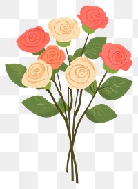 PNG Rose bouquet roses illustration flowers.