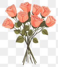 PNG Rose bouquet roses art illustration.