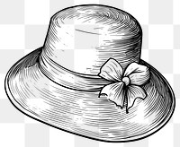 PNG Vintage lady hat drawing style line.