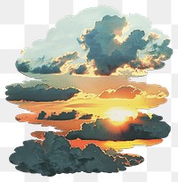 PNG Cloud collage cutouts clouds sunset sky.