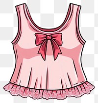 PNG A girly crop tank top with tiny lace ribbon bows illustration clothing apparel.