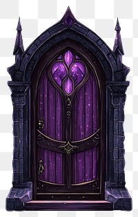 PNG A gothic vector illustration of an isolated the door architecture mystical purple.