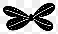 PNG Bow ribbon silhouette minimalist black.