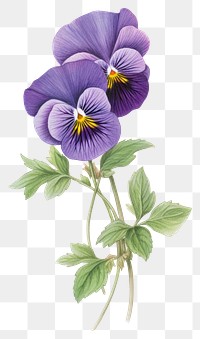 PNG Pansy branch pansy illustration botanical.