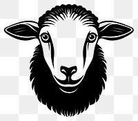 PNG Sheep face linear illustration animal black.