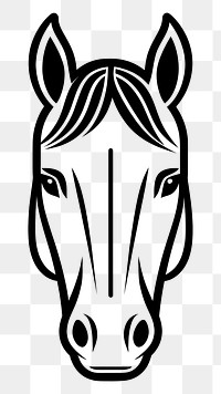 PNG Horse face linear art illustration animal.