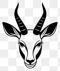 PNG Gazelle face linear illustration antelope wildlife.