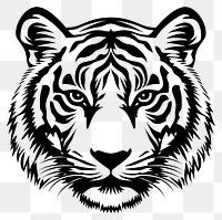 PNG Simple tiger face linear illustration wildlife animal.