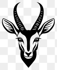 PNG Gazelle face linear illustration antelope wildlife.