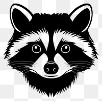 PNG Raccoon face linear illustration animal black.