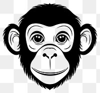 PNG Monkey face linear monkey illustration animal.