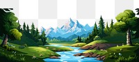 PNG Beautiful nature mountain landscape illustration outdoors.