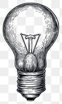 PNG Light bulb black white art.