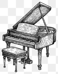 PNG Piano piano black white.