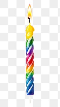 PNG Rainbow birthday candle confectionery decoration accessory.