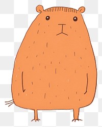 PNG Capybara hamster cartoon animal.