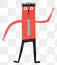 PNG Dancing man cartoon quirky illustration.